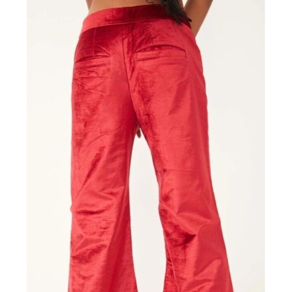 NWT Free People Walk With You Velvet Wide Leg Flare Trousers Sz 4 - Picture 5 of 13